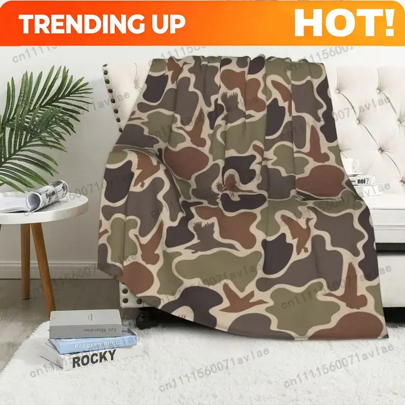 Outdoor Hunting Blanket - Customize Vintage Duck Camo Blanket Retro