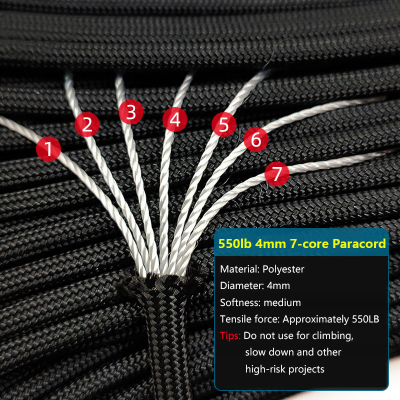 4 Size Dia.4mm 7 Stand Cores P - огляд і ціна Paracord Survival Bracelet