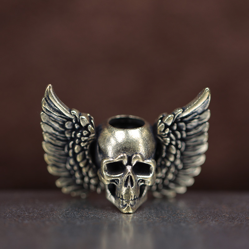 Winged Skull Brass Knife Beads - огляд і ціна Paracord Survival Bracelet