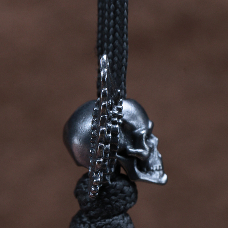 Winged Skull Brass Knife Beads - огляд і ціна Paracord Survival Bracelet