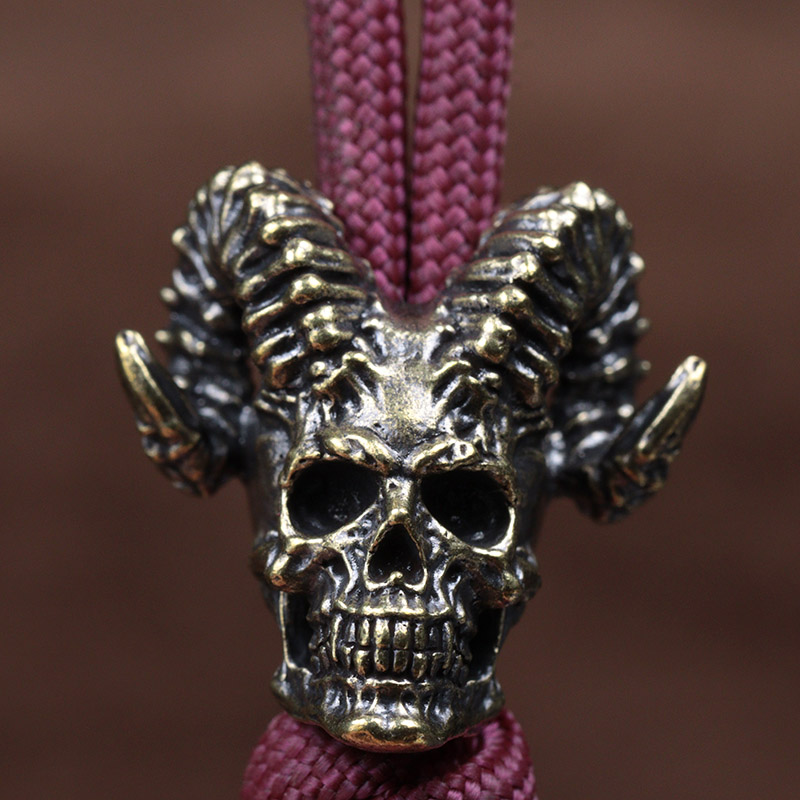 Goat Horn Skull Head Brass Kni - огляд і ціна Paracord Survival Bracelet