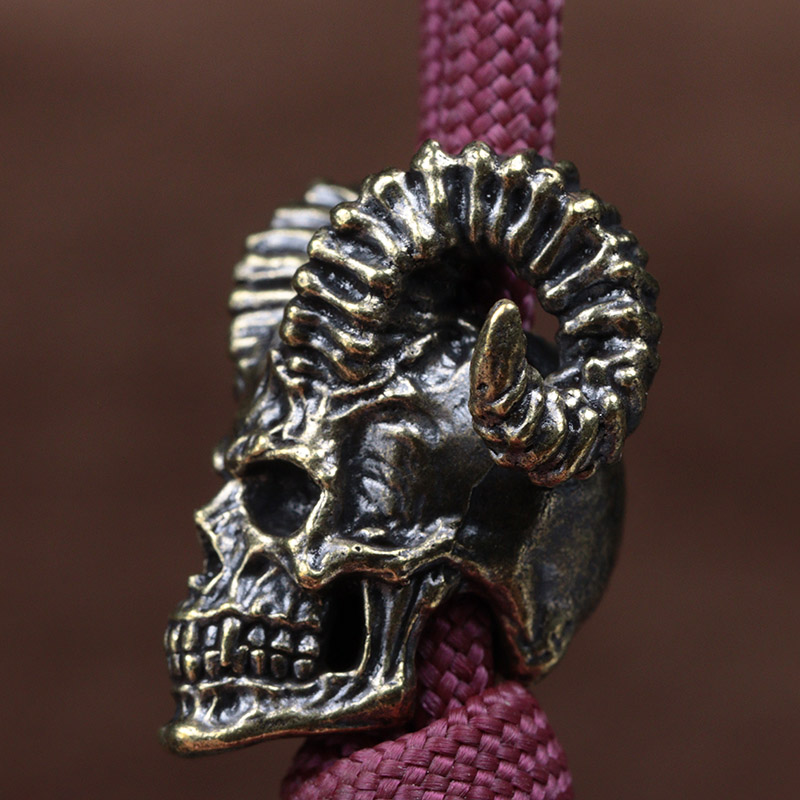 Goat Horn Skull Head Brass Kni - огляд і ціна Paracord Survival Bracelet
