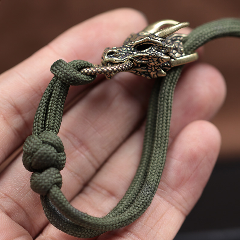 Dragon Head Brass Buckle EDC O - огляд і ціна Paracord Survival Bracelet